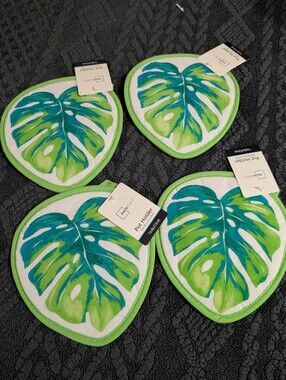 Mainstays Green & Teal Tropical Leaf Pot Holder